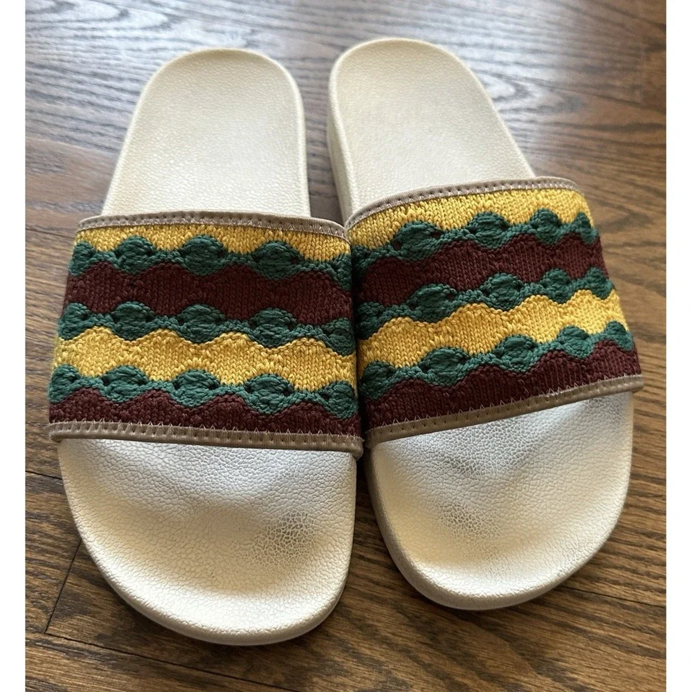 adidas Adilette Crochet Slides Mens 11 Bob Marley Rasta Textile FZ6456